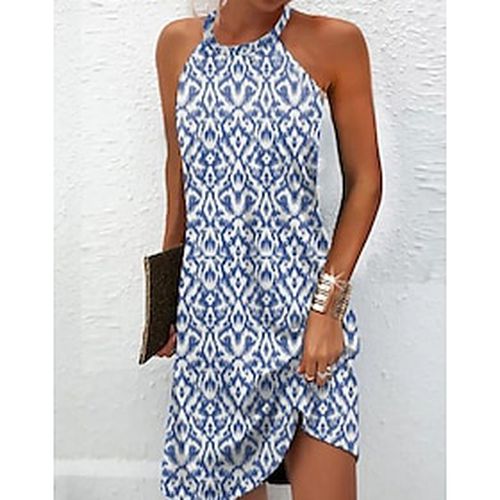 Women's Short Mini Dress Sheath Dress Blue Sleeveless Print Print Strapless Spring Summer Casual 2022 S M L XL XXL 3XL / Cotton - Ador IT - Modalova