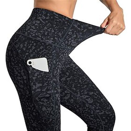 Women's Yoga Pants Tummy Control Butt Lift Quick Dry Side Pockets Yoga Fitness Gym Workout High Waist Camo / Camouflage Leggings Bottoms Black Army Green Dark - Ador IT - Modalova