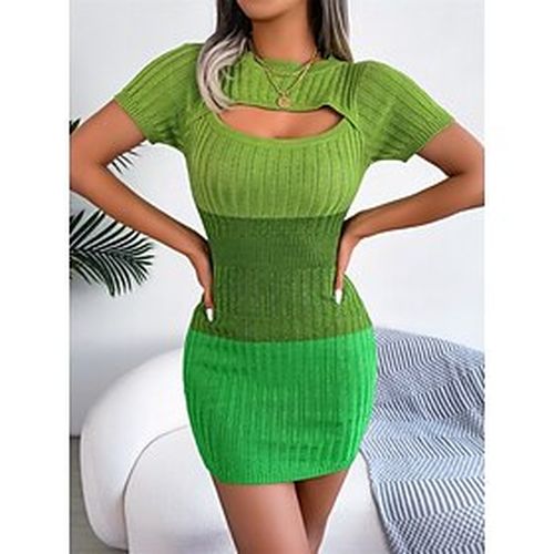 Women's Sweater Dress Casual Dress Sheath Dress Fashion Mini Dress Outdoor Casual Daily Going out Multicolor Short Sleeve Crew Neck 2023 Cut Out Loose - Ador IT - Modalova