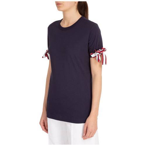 T-shirt maglia maniche corte corte girocollo donna - Boutique Moschino - Modalova