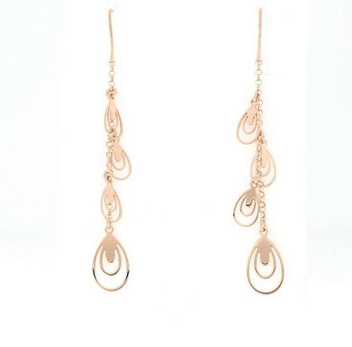 Orecchini pendenti in argento 925 rosato mod. OR21646 - Shop Elegance - Modalova