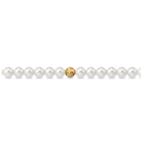 Collana di perle 6mm + sfera in oro giallo 18 kt mod. 161A - Shop Elegance - Modalova