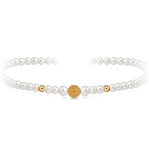 Collana di perle con sfere in oro giallo 18 kt mod. 1001A/SF - Shop Elegance - Modalova
