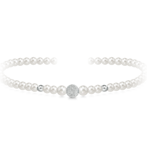 Collana di perle con sfere in oro bianco 18 kt mod. 1001B/SF - Shop Elegance - Modalova